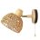 Lampada a Muro Autrucker in Rattano con Interruttore a Catena e Angolo 180° E27