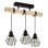 Lámpara Colgante Autrucker Estilo Granja 3 Luces Madera Metal E27