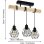 Lámpara Colgante Autrucker Estilo Granja 3 Luces Madera Metal E27