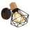 Lampada a Muro Industriale Vintage Autrucker Metal Legno E27 Nero