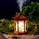 Humidificador Estilo Chino con Luz Nocturna Marrón