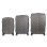 Koffer Dam Set 3 Trolley ABS Leicht Robust Schuppen-Design Dunkelgrau
