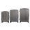 Koffer Dam Set 3 Trolley ABS Leicht Robust Schuppen-Design Dunkelgrau