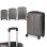 Koffer Dam Set 3 Trolley ABS Leicht Robust Schuppen-Design Dunkelgrau