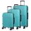 Dam Juego De 3 Maletas Trolley, En Material Ligero Pp Resistente A La Rotura. Cerradura Tsa Numérica, 4 Ruedas Dobles Giratorias 360°. 50x28x74,5 Cm. Color: Turquesa