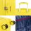 Valigia cabina Dam Trolley ABS leggero serratura numerica 4 ruote giallo