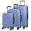 Dam Juego De 3 Maletas Trolley, En Material Ligero Pp Resistente A La Rotura. Cerradura Tsa Numérica, 4 Ruedas Dobles Giratorias 360°. 50x28x74,5 Cm. Color: Azul Claro