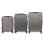 Dam Set De 3 Maletas Trolley De Abs, Ligeras Y Resistentes. Diseño Listón. 49x76x30 Cm. Color: Gris Oscuro
