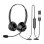 Auriculares New Bee H368 con cable USB-A y micrófono flexible para oficina y teletrabajo negros