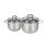 Elo Brillant Juego De Ollas/recipientes De Acero Inoxidable 18/10 Sin Pfas, 12 Cm Y 14 Cm, Con Tapa De Vidrio Resistente A Golpes, Escala De Medición Integrada E Inducción