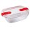 Pyrex Cook & Heat Bandeja Rectangular De Vidrio Borosilicato 23 X 15 Cm (1,1 L) Con Tapa Hermética, 2 Válvulas De Vapor Y Apta Para Horno, Microondas, Congelador Y Lavavajillas