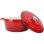 Cosy & Trendy Fontestic Cocotte 28 Cm De Hierro Fundido Esmaltado Rojo 6,15-6,9 L, Interior Blanco Liso. Tapa De Hierro Con “gotas” Y Pomo Metálico. Apta Para Todo Tipo De Fuegos E Inducción