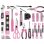 Juego De Herramientas Fieldmann Fdg 5016-71r 71 Piezas Rosa Con Caja De Nailon Con Cierre Cremallera Y Organización Elástica