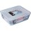 Pyrex Cook & Freeze Fuente De Vidrio Rectangular 4 L (27 X 23 Cm) Con Tapa De Plástico Blanca, Vidrio Borosilicato Resistente -40°c A +300°c
