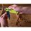 Cuchillo De Bolsillo Plegable Ryobi Rhckf-3 Con Hoja Drop Point De Acero Inoxidable Al Carbono Recubierta Negra, Apertura Con Un Dedo Y Bloqueo De Seguridad, Empuñadura Texturizada Verde/negra