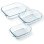 Pyrex Irresistible Set 3 Fuentes De Horno Rectangulares De Vidrio Borosilicato Transparente, 20/25/28 Cm, Aptas Horno Microondas Y Lavavajillas, Sin Bpa Y Resistentes A Choque Térmico 240°c