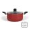 Livoo Mep150r Cazoleta/stockpot 24 Cm De Aluminio Con Revestimiento Antiadherente Libre De Pfoa Y Pfos Y Tapa De Vidrio Compatible Inducción