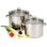 Baumalu Traiteur Olla Alta De Acero Inoxidable 28 Cm Con Tapa De Cristal, 13,5 L, Base Triple Para Inducción, Acabado Pulido Espejo