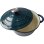 Baumalu Cocotte Redonda De Hierro Fundido Esmaltado 24 Cm, Azul Verdoso, Con Tapa Esmaltada Y Pomo Metálico, Apta Para Inducción Y Horno