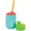 Nuby Vaso De Entrenamiento De Silicona 120 Ml, Anticoladas Y Antideslizante, Boquilla Antigoteo, Base Lastrada, 6+ Meses (azul Y Multicolor)