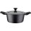 Gsw Easy Click Cazo De Aluminio Fundido 20 Cm 1,5 L Vitaflon Granit, Asas Extraíbles, Tapa De Vidrio Con Borde De Silicona, Apto Para Inducción Y Horno (sin Asas)