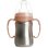 Taza De Aprendizaje Thermobaby De Acero Inoxidable 180 Ml Con Asas Desmontables Ergonómicas, Boquilla De Silicona Blanda, Tapa Protectora Y Tapa Roscada