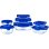 Pyrex Cook & Go Set De 7 Recipientes De Vidrio Borosilicato Con Tapas Herméticas Azules A Prueba De Fugas, Apto Horno Sin Tapa, Microondas Sin Tapa, Congelador Y Lavavajillas