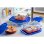 Pyrex Cook & Go Set De 7 Recipientes De Vidrio Borosilicato Con Tapas Herméticas Azules A Prueba De Fugas, Apto Horno Sin Tapa, Microondas Sin Tapa, Congelador Y Lavavajillas