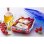 Pyrex Cook & Go Set De 7 Recipientes De Vidrio Borosilicato Con Tapas Herméticas Azules A Prueba De Fugas, Apto Horno Sin Tapa, Microondas Sin Tapa, Congelador Y Lavavajillas