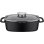 Gsw Gourmet Granit Cocotte Inducción 6 L Negro, Aluminio Fundido Con Antiadherente Multicapa Vitaflon Quarzit Sin Pfas Y Tapa Aroma Con Rejilla, Apta Para Horno Hasta 240 °c