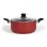 Livoo Mep151r Cazo/stockpot De Aluminio 28 Cm Con Tapa De Vidrio Templado, Antiadherente Sin Pfoa/pfos, Asas Soft-touch, Base Acero Inox Inducción, Rojo