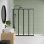 Gelco Lexia Mampara De Baño Plegable De 4 Paneles Negro 110 X 140 Cm, Cristal Transparente En Marcos, Reversible, Instalación Colgable, Perfiles Y Tornillería