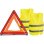 Kit De Seguridad Para Vehículo Carlinea: Triángulo De Emergencia Homologado E20 Y 2 Chalecos Reflectantes En20471 (xl) Con Bandas Blancas