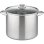 Gsw Rigo 26 Cm 10 L Cacerola Alta De Acero Inoxidable, Base Encapsulada Para Inducción, Graduaciones Internas, Tapa De Vidrio Templado Con Salida De Vapor