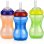 Nuby Easy Grip Vaso Antigoteo Con Pajita De Silicona Soft Flex 300 Ml, Pack 3 Con Válvula Touch-flo, Tapa Domo Roscada