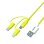 Cable 3 en 1 Pantone Amarillo 1,2 m USB A a USB C/Micro USB/Lightning