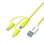 Cable 3 en 1 Pantone Amarillo 1,2 m USB A a USB C/Micro USB/Lightning