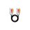 Audiokabel Stereo Nanocable 3x RCA Stecker zu 3x RCA Stecker 1,8 m Schwarz