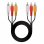 Audiokabel Stereo Nanocable 3x RCA Stecker zu 3x RCA Stecker 1,8 m Schwarz