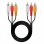 Audiokabel Stereo Nanocable 3x RCA Stecker zu 3x RCA Stecker 1,8 m Schwarz