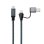Kabel USB 3.2 Gen2x2 Nanocable 20 Gbps 100W USB-C an USB-C 1,5 m Grau/Schwarz
