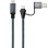 Kabel USB 3.2 Gen2x2 Nanocable 20 Gbps 100W USB-C an USB-C 1,5 m Grau/Schwarz