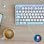 Teclado e Rato Sem Fios Mobility Lab Pure Color Azerty Azul com DPI Ajustável