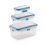 Set Dichter Rechteckiger Behälter SP Berner Super Lock 3 Teile Blau Durchsichtig