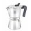 Italienischer Espressokocher BRA Cafetière de Luxe 2 Aluminium Schwarz Stahl 6 Tassen