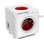 Regleta Powercube 4 Tomas 2 USB Tipo F 1,5 m Rojo Blanco