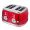 Tostadora Sogo SS-5465 4 Ranures Rouge Acier Inoxydable