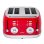 Tostadora Sogo SS-5465 4 Ranures Rouge Acier Inoxydable