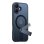 Funda para móvil Torras Pstand Spin resistente con soporte giratorio negra para iPhone 16