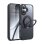 Funda para móvil McDodo PC-4930 MagSafe rígida con soporte aluminio negra para iPhone 16